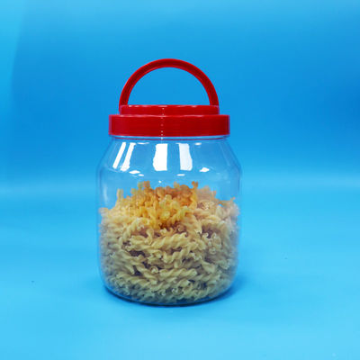 캔디 쿠키 넓은 입 PET 식품 등급 투명 실린더 유리 잔 나사 빨간 뚜??