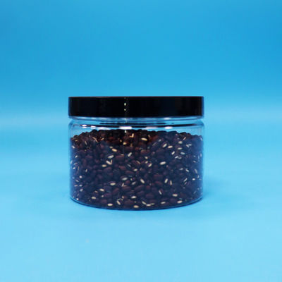 원형 소형 밀봉 가능한 PET 플라스틱 식품 등급 쿠키 스위트 투명 용기 스크류 뚜껑