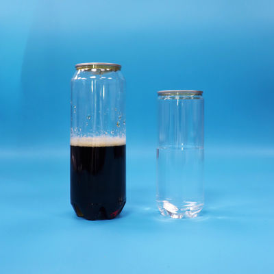 밀봉 가능한 빈 투명 PET 소다 음료 캔, 손쉬운 개봉 알루미늄 뚜껑, 500ml 330ml