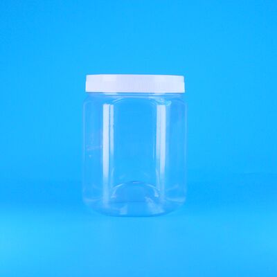 육각형 투명 PET 플라스틱 쿠키 피칸 말린 감자튀김 통 흰색 평평한 뚜껑