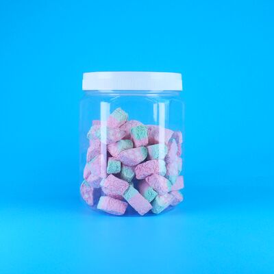 헥사고널 투명한 PET 플라스틱 코코넛 설탕 우유 태블릿 비타민 태블릿 병 나사 뚜??