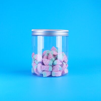 맑은 PET 플라스틱 둥근 잔 플룸 과자 스키틀스 과일 젤리 콩 콩 케이크 나사리 뚜??