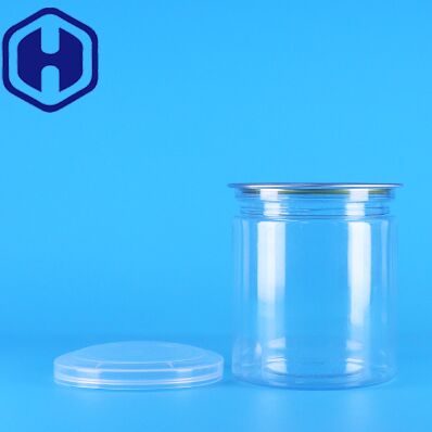 밀봉 가능한 투명 원형 아기 음식 황도 PET 플라스틱 캔, 간편 개봉 뚜껑